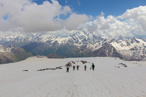 2014 07 Mount Elbrus, Russia: Climbing on mountain Elbrus - Foto, Imagem