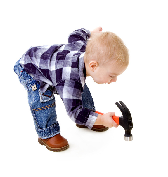 Child with a hammer - Foto, Imagen