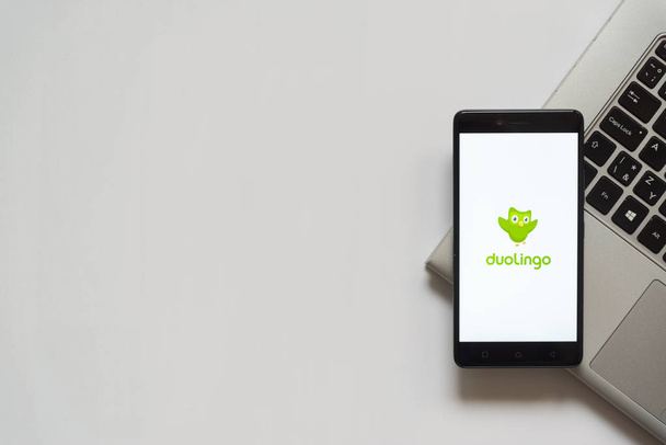 Duolingo on smartphone screen - Photo, image