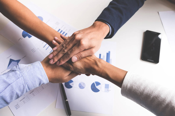 Image of business, Concept of Teamwork people joining hands. - Fotografie, Obrázek