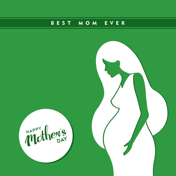 Boldog anyák napja terhes nő illusztráció - Vektor, kép