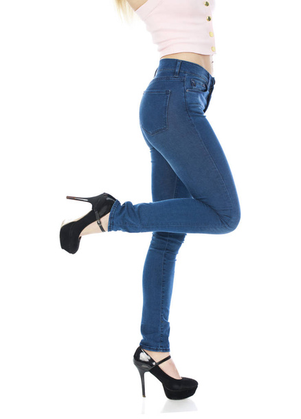 Female body part denim jeans - Foto, Imagem