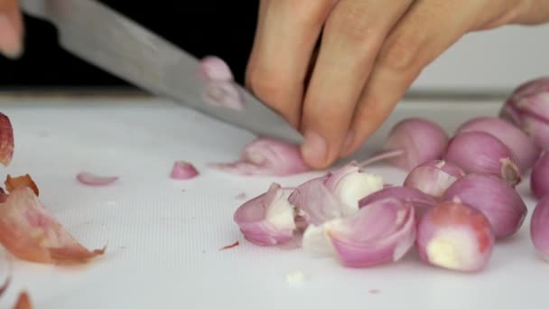  Προετοιμασία μαγειρική ταϊλανδικό τροφίμων από τον τεμαχισμό - Πλάνα, βίντεο
