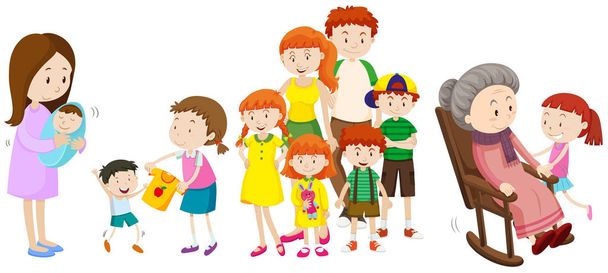 Mensen van verschillende leeftijden in familie - Vector, afbeelding