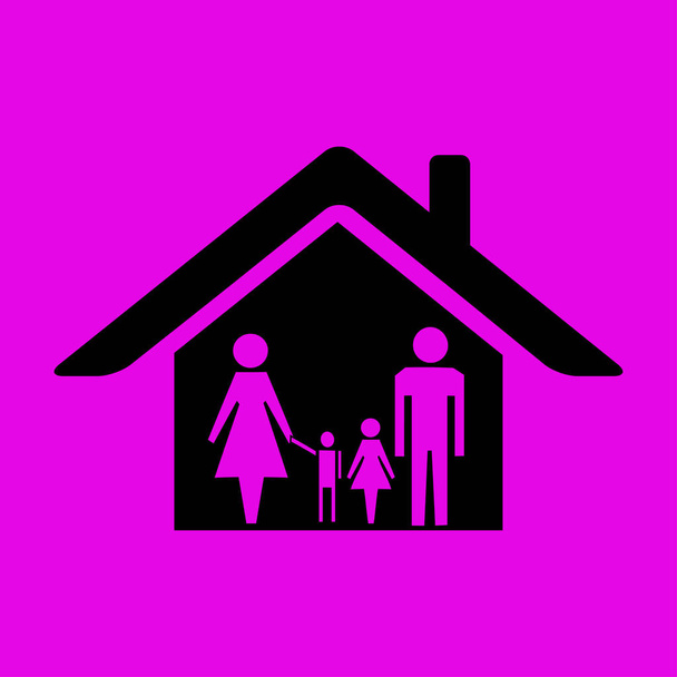 house flat icon - Vector, Image