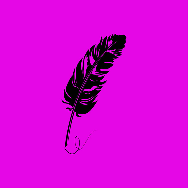 Feather flat icon - Vector, Image