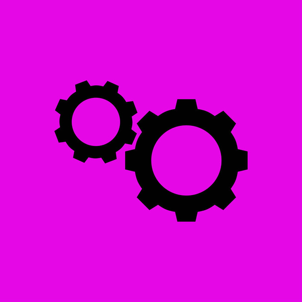 Cogwheels flat icon - Vector, Image