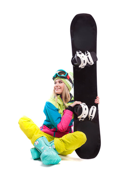 красивая девушка с сноубордом
 - Фото, изображение