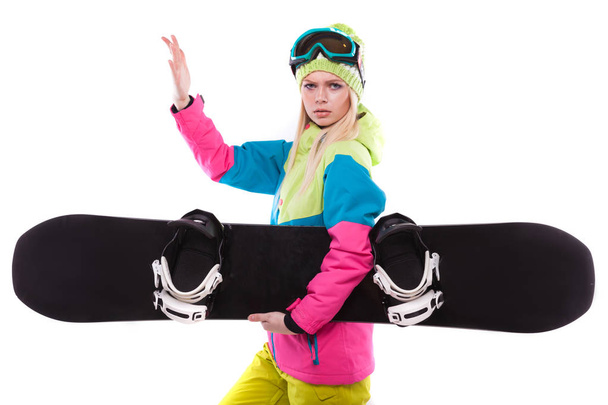 hermosa joven con snowboard
 - Foto, Imagen
