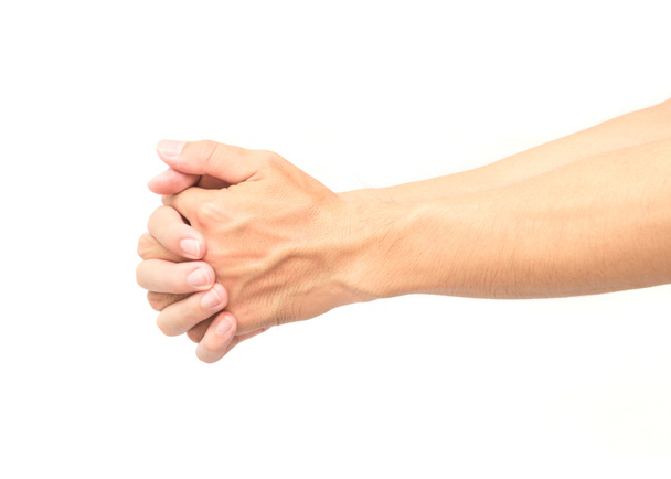 stretching exercises finger and hand on white background - Photo, Image