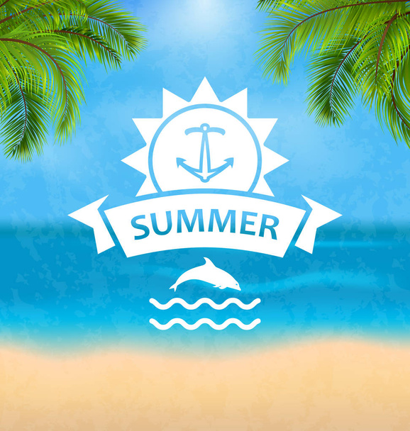 Summer Template of Holidays Design and Typography - Vector, Imagen