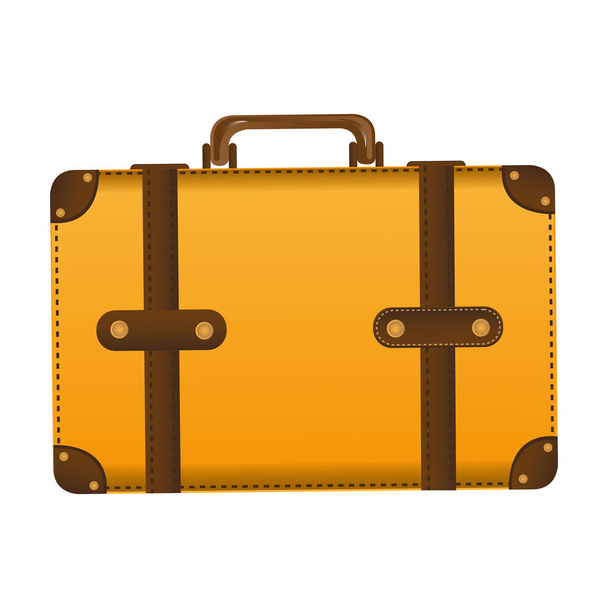 realistic silhouette of leather suitcase - Vector, Imagen