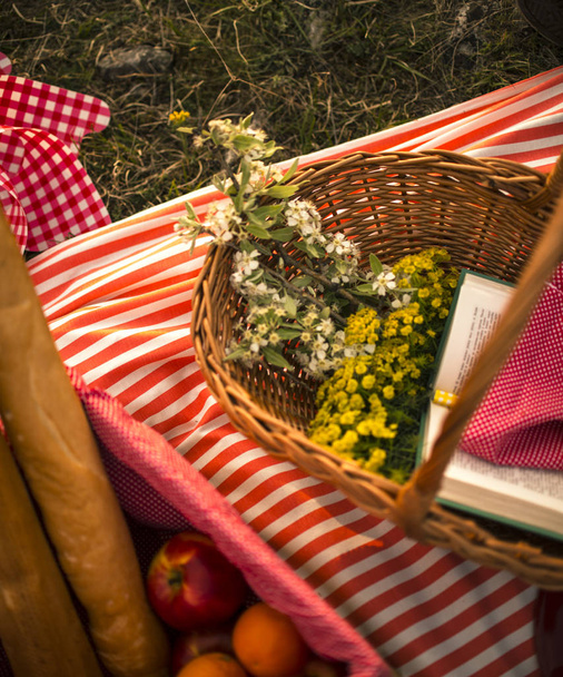 Tavaszi piknik kosár - Fotó, kép