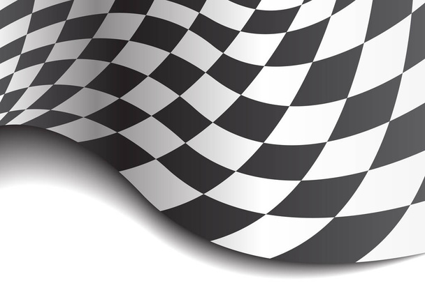 白のデザイン レース選手権背景ベクトルにチェッカーフラッグ波.  - ベクター画像