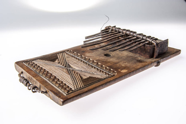 African handmade music instrument isolated on white background - Photo, Image