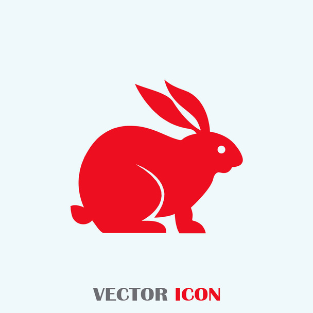 Flat rabbit vector icon. - Vector, Image