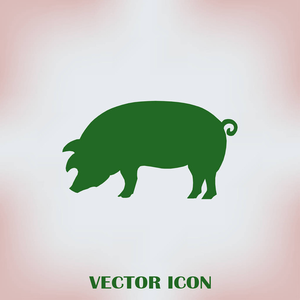 свинья икона изолированы на заднем плане. Современная плоская пиктограмма. Логотип
 - Вектор,изображение
