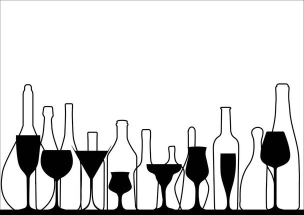 Glasses to alcohol vector - Vector, Image