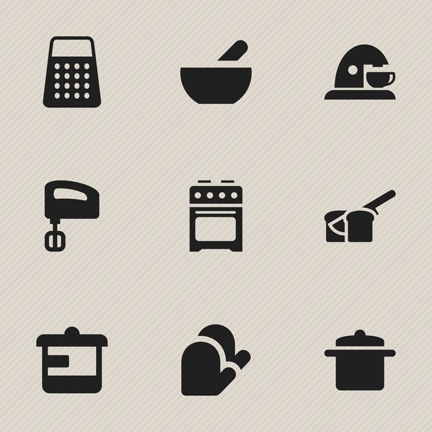 9 düzenlenebilir Cook simgeler kümesi. Kupası, tencere, çorba ve daha fazlası gibi simgeler içerir. Web, mobil, UI ve Infographic tasarımı için kullanılabilir. - Vektör, Görsel