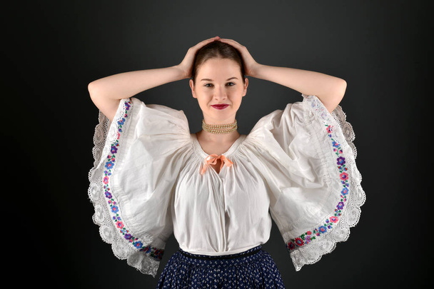 Slovakian folklore woman - Фото, изображение