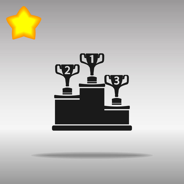 Vencedor preto ícone botão logotipo símbolo conceito de alta qualidade
 - Vetor, Imagem