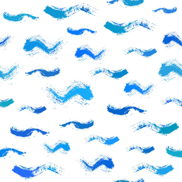 Pintado a mano dibujado patrón de olas marinas
 - Vector, Imagen