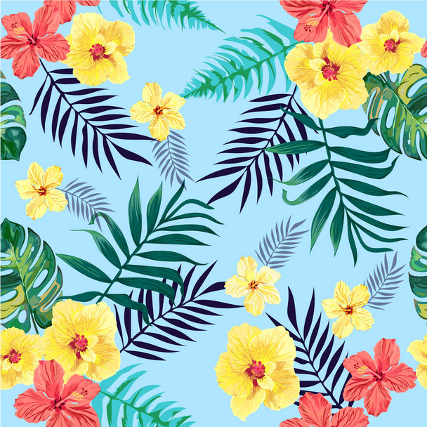 seamless colorful tropical vector illustration. - Vecteur, image