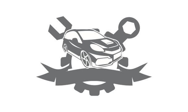 車のギア レンチ リボン ロゴ - 写真・画像