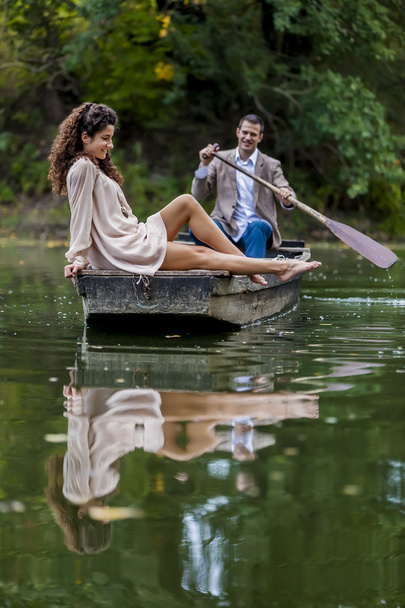 Couple in the boat - Фото, изображение