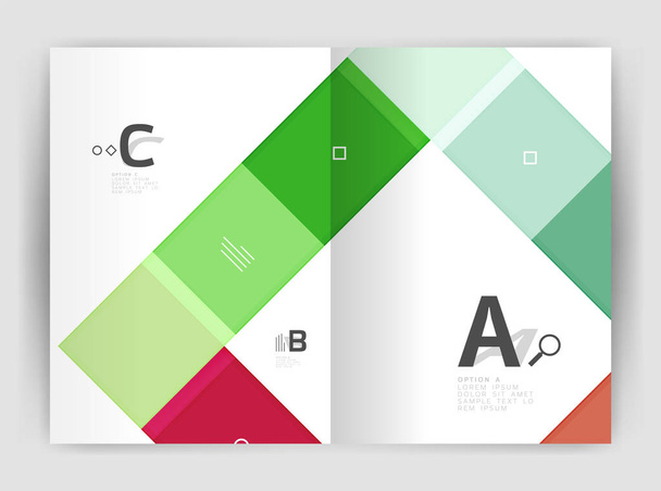 Instellen van front en back-a4-formaat pagina's, zakelijke jaarlijkse verslag ontwerpsjablonen - Vector, afbeelding