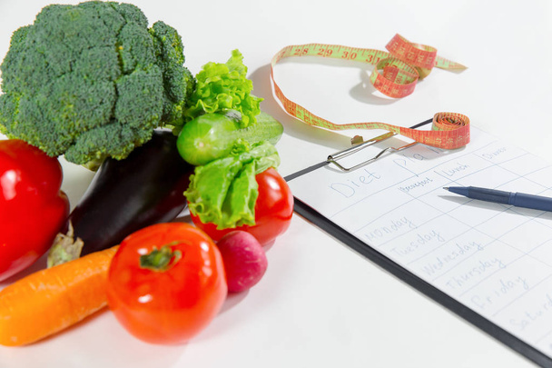 Vegetable ingredients for slimming and diet plan - Фото, изображение