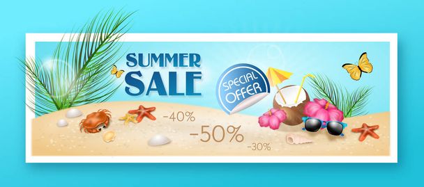 summer banner "summer  sale" - Photo, image