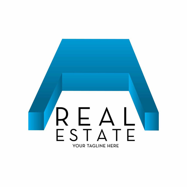 logotipo inmobiliario con espacio de texto para su eslogan / eslogan, ilustración vectorial
 - Vector, imagen
