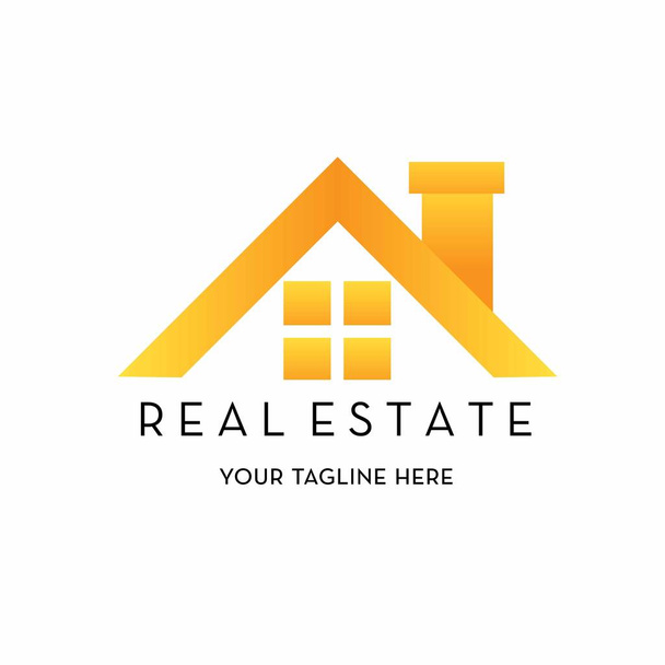 logotipo inmobiliario con espacio de texto para su eslogan / eslogan, ilustración vectorial
 - Vector, imagen