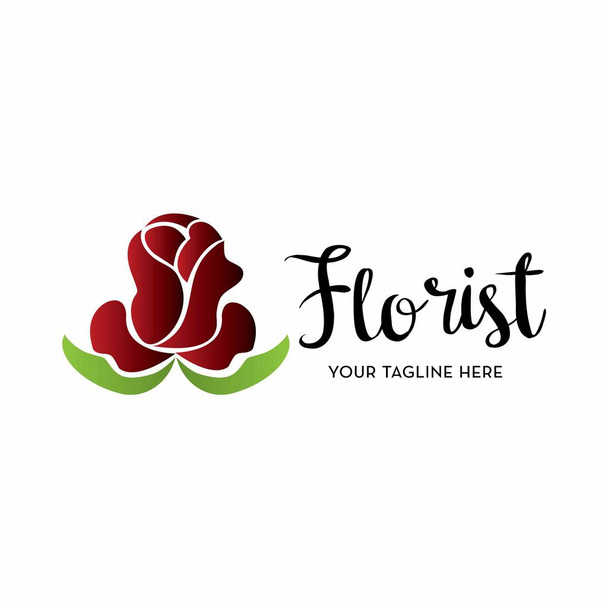 Kwiaciarnia logo z tekstu miejsca na swoje hasło / slogan, ilustracji wektorowych - Wektor, obraz