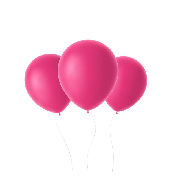3D-realistische kleurrijk ballon. Vakantie illustratie glanzende ballon te vliegen. Geïsoleerd op een witte achtergrond. Vectorillustratie - Vector, afbeelding