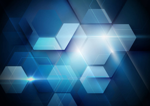 Blue abstract technology digital hi tech concept background. Spa - Vector, Image