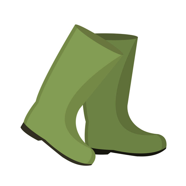 Rubber boots for fishing. icon flat, cartoon style. Isolated on white background. Vector illustration, clip-art. - Vektor, kép