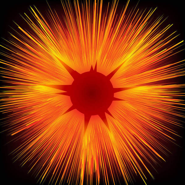 Explosão em fundo escuro
 - Vetor, Imagem
