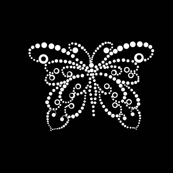 Silueta estilizada de mariposa de puntos blancos
 - Foto, imagen