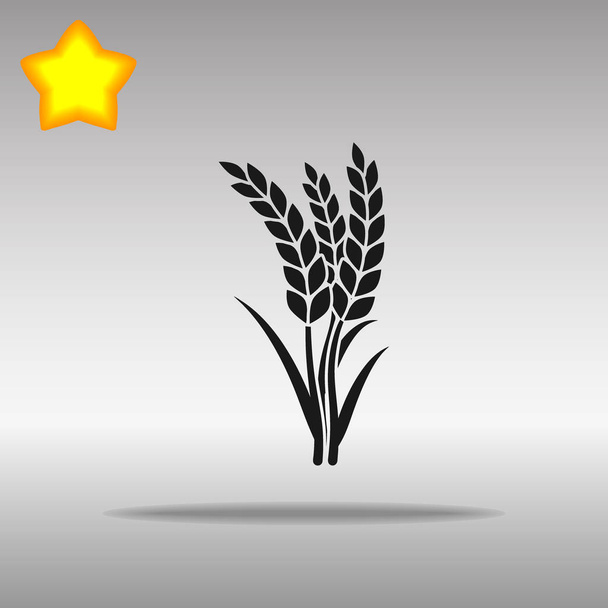 小麦黒アイコン ボタン シンボル マーク  - ベクター画像