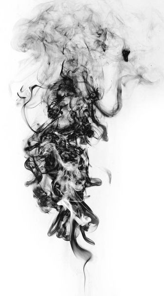 Black fantasy smoke on white background - Фото, изображение