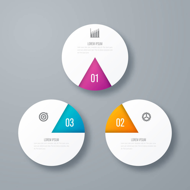 Infographics template 3 options with circle - Vector, Image