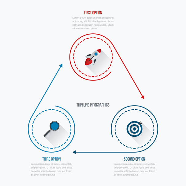 Infographics template 3 options with circle - Vector, afbeelding