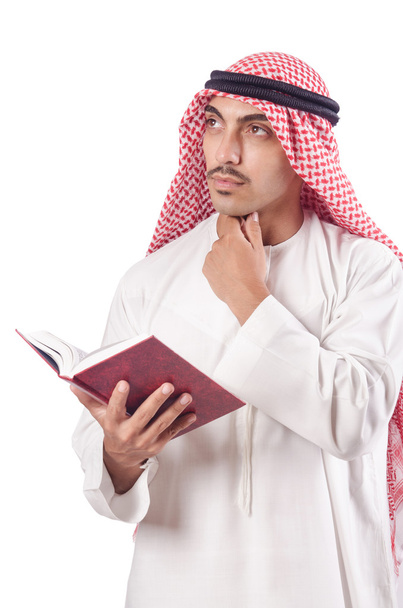Arabische man bidden op wit - Foto, afbeelding