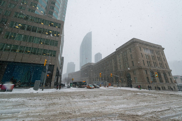 Toronto city center in snowy winter - Foto, Bild
