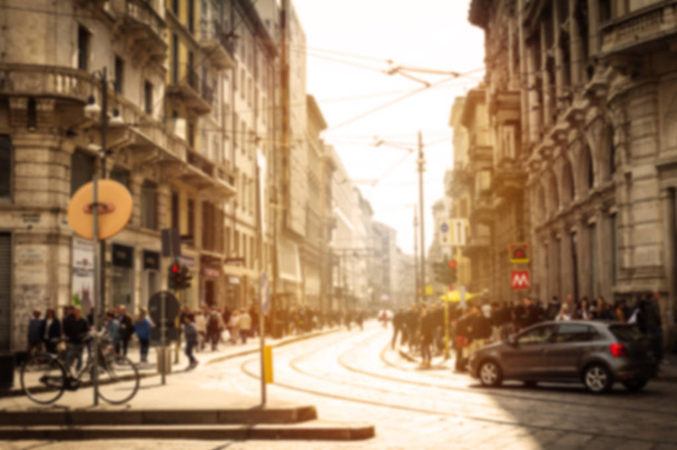 Krásné Evropské ulice Italská rozostření západ slunce. Horitzontal. - Fotografie, Obrázek
