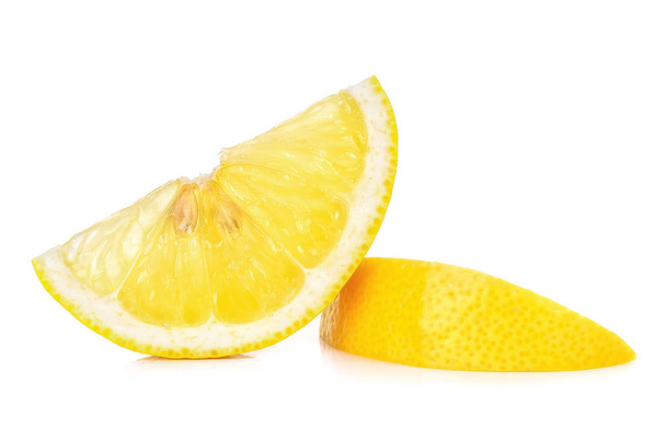 Slice lemon isolated on the white background - Фото, зображення
