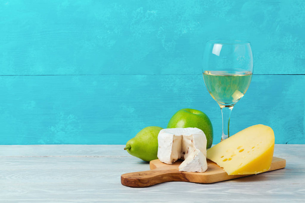 Wine and cheese with fruits - Photo, Image
