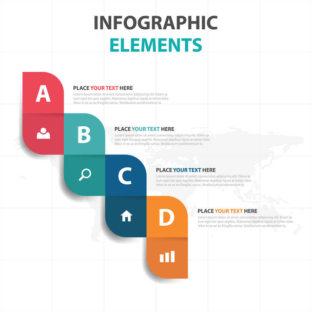 Abstract colorful step business timeline Infographics elements, presentation template flat design vector illustration for web design marketing advertising - Vector, imagen